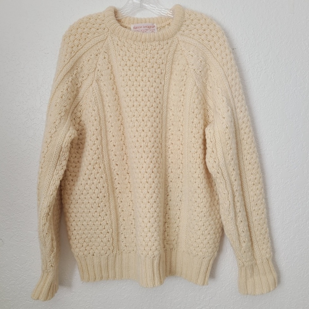 Vintage Slieve League Irish Wool Fisherman Sweater